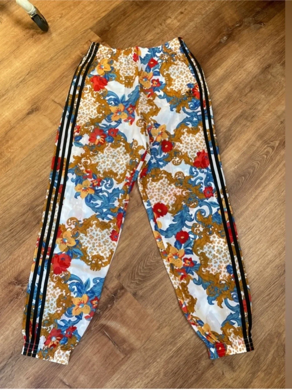 Adidas x HER Studio London track pants striped floral baggy drawstring SMALL - Picture 3 of 11